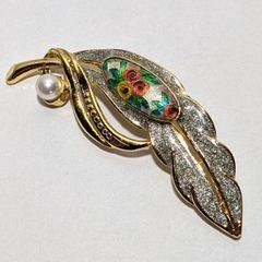 【レトロ·アンティーク·ビンテージ】 七宝焼ブローチ　1個
