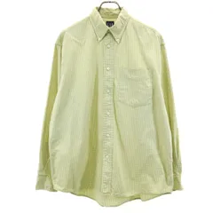 GAP ギャップ チェック柄 長袖 ボタンダウンシャツ ライトグリーン系 メンズ 古着