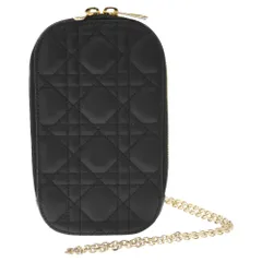 Christian Dior (クリスチャンディオール) レディディオール レザーフォンホルダー 携帯ケースショルダーバッグ ブラック S08720NMJ M900のサムネイル