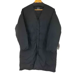 【美品】無印良品 軽量ポケッタブル ロング ダウン コート L 黒 ノーカラー 無印 ポケッタブルノーカラーダウンコート】インナーでも