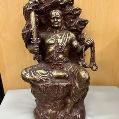 ◎【List Price ¥498,000】Fudo Myoo Statue, Bronze, Authentic, with Box and Instructions, by Seibo Kitamura, Master Craftsman, Commemorative Item, Auspicious Item, Celebration of 99th Birthday, Protection Against Evil, Antique, Vintage, Japan, Asia, Culture, Buddhism, Religion, Amulet, Commemorative, Copper, Metal