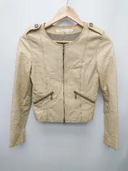 ◇ Spick & Span スピック アンド スパン 羊革 ノーカラー 長袖 ジャケット サイズ36 ベージュ系 レディース P  【1402270004457】のサムネイル