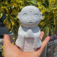 小さい おじぞうさん おじぞうさま かわいい 癒しのお地蔵さん 置物 地蔵菩薩 仏像 彫刻品 みかげ石 GZ-049-SH 送料無料！