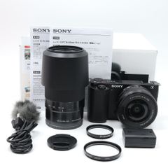 【美品】ソニー/Vlog用カメラ/レンズ交換式VLOGCAM/APS-C/ミラーレス一眼カメラ/ZV-E10 / ダブルズームレンズキット（同梱レンズ:SELP1650＋SEL55210） / ウィンドスクリーン付属/ブラック/ZV-E10Y B