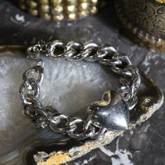 USA VINTAGE HEART DESIGN CHAIN BRACELET/アメリカ古着ハートデザインチェーンブレスレット