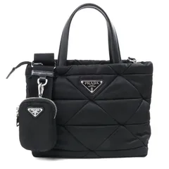 PRADA プラダ ミニ パデッドRe-Nylon 2Wayショルダーバッグ ブラック 1BG373 RDJN F0002 レディース 中古 美品