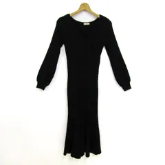 リゼクシー ワンピース 長袖 ニット トップス レディース Fサイズ ブラック系 RESEXXY 【中古】