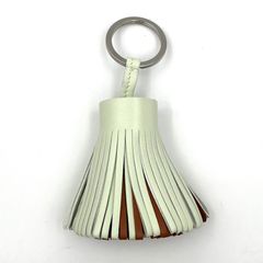 【極美品】HERMES　Hermes　エルメス　カルメン　キーリング　トリコロール　ヴェールフィズ×ゴールド×ナタ　チャーム　キーホルダー