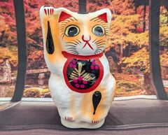 縁起物  招き猫　那智黒 縁起物 招き猫 那智黒石 右手上げ 左手上げ 小 2種セット 手磨き