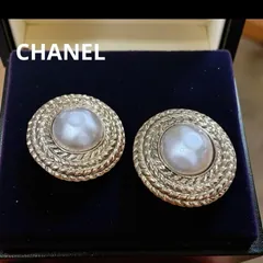 【CHANEL】極美品 ヴィンテージ フェイクパール ココマーク イヤリング