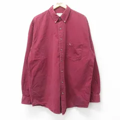 XL/古着 エディーバウアー 長袖 ブランド シャツ メンズ 00s 鳥 大きいサイズ ロング丈 コットン ボタンダウン エンジ 25sep10 中古 トップ