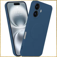 ☆彡送料無料でお届け☆彡Size:iphone17_Color:ネイビーブルー MiaoKeDa ケース iphone用 17 MagSafe対応 シリコン スマホケース いphone17 ストラップホールバンパー 薄型 全面保護 カバー ネイビーブルー