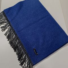 トゥモローランド リバーシブル カシミヤマフラー ブルー×ネイビー 美