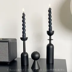 キャンドルホルダー 3点セット エレガント モダン シンプル 木製 おしゃれ かわいい 蝋燭 ホルダー リビング ダイニング ブラック 4-7