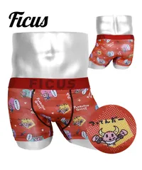 新品 未使用 フィークス FICUS 下着  ポンコツクエスト コラボ メンズ ボクサーパンツ 516895【メール便】 ボーダースタンプレッド