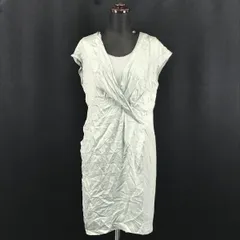 BALLSEY★シルク100％/光沢/ひざ丈タイトワンピースドレス【38/M/グリーン系】トゥモローランド/日本製★/Made in Japan◆BG385<sale>