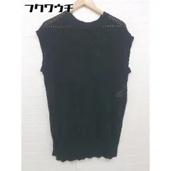 ◇ SENSE OF PLACE URBAN RESEARCH リネン混 コットン ニット サイドスリット ベスト サイズOne siza ブラック レディース  【中古】 【1110060006894】