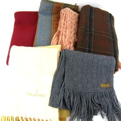 イヴ・サンローラン/トラサルディ他 マフラー ひざかけ 6点セット まとめて 大量 ブランド メンズ レディース 【中古】