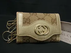 GUCCI グッチ 282432 478442 キャンバス×レザー インターロッキングG 6連キーケース 鍵入れ レディース メンズ ブラウン系 DG9600