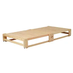 組立簡単 80×180cm 木製ベッド シングルサイズ 天然木 2way 折りたたみ デイベッド ソファ兼用 ベッドフレーム すのこベッド ローベッド ワンルーム向け 下収納 キャスター付き リビング家具 スノコ仕様