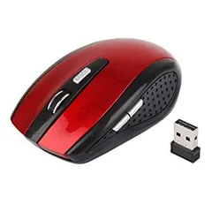 ワイヤレスマウス レッド USB 光学式 6ボタン マウス 無線 2.4 [定形外郵便、送料無料]mer001のサムネイル