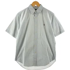 古着 ラルフローレン Ralph Lauren CLASSIC FIT 半袖 ボタンダウン ストライプシャツ メンズM相当/eaa533695