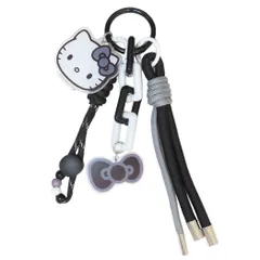 【メール便】ハローキティ キーリング ストラップチャーム モノクロ サンリオ プチギフト バッグチャーム キャラクター グッズ 