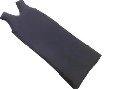 ADAM ET ROPE' アダムエロペ ニット Vネック ノースリーブ Iライン ワンピース size38/紺 ■◆ レディース