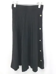 ◇ CHILLE チル 膝下丈 フレア スカート サイズF ブラック レディース P  【1303310003525】