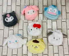 サンリオふわふわぬいぐるみポーチキャラクターフェイス巾着sanrioキティクロミポムポムプリンポチャッコマイメロシナモンはんぎょどんクリックポスト送料無料（代引き不可）土日祝日以外の配送