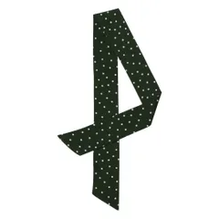 Allegra K リボンスカーフ ネッカチーフ 長方形 細い 水玉 髪飾り バッグ飾り シルク風 オフィス レディース ブラック 小さなドッ　ト S
