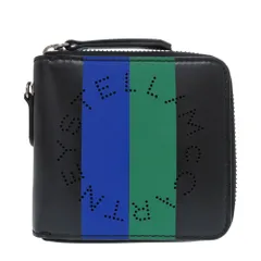 美品 ステラマッカートニー レザー スウェード ブラック 二つ折り財布 黒 0920 Stella McCartney