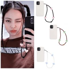 【韓国人気】ハート マット ビーズ リストレット ❤︎ Phone Strap スマホストラップ 携帯 スマホ ブラックピンク ブルピン BLACKPINK JENNIE ジェニ ロゼ ROSÉ Wristlet StringTing ストリングティング