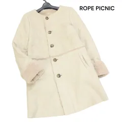 ROPE PICNIC ロペピクニック 秋冬 裏ボア♪ フェイク ムートン ノーカラー コート Sz.38　レディース
