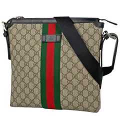 グッチ GUCCI GG柄 ショルダーバッグ メッセンジャーバッグ シェリーライン ウェブ ショルダーバッグ コーティングキャンバス ベージュ 387111 レディース 【中古】