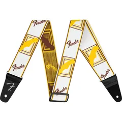 Fender Weighless 2" Monogrammed Strap, White/Brown/Yellow ギターストラップ〈フェンダー〉のサムネイル