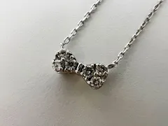 Ponte Vecchio ポンテヴェキオ PV ネックレス ダイヤ リボン ペンダント  K18 WG ホワイトゴールド 0.09ｃｔ 新品仕上げのサムネイル