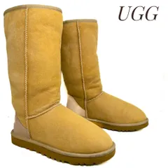 【ほぼ未使用】UGG アグ Classic Tall クラシックトール ベージュ 24cm　革靴 ブーツ ムートンブーツ カジュアル 本革 本皮 レディース