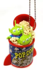 【中古】食玩 キーホルダー 3.エイリアンとポップコーン 「ディズニー・ピクサー ポップンスナックマスコット」 