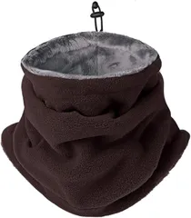CUBATTY ネックウォーマー メンズ 冬 防寒 ネックガード 裏起毛フリース素材 暖かい おしゃれ ウオーマー 防風 柔らかい肌ざわり 伸縮素材 調節コード付き スキー スノーボ 自転車 バイク ゴルフ 釣り 登山 ネックカバー(ブラウン)