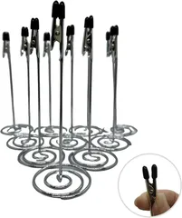 Liebste メモ ホルダー スタンド クリップ カード ポップ メニュー立て カード立て 席札 結婚式 12cm(シルバー,  12cm)