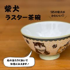 柴犬　ラスター茶碗　美濃焼　茶碗　日本製　和食器　陶器　ラスター加工　皿　食器