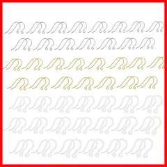 【在庫処分】手作り（ DIY材料 パーツ パーツ ゴールド ジュエリー用 アレルギー対応 3種100個セット シルバー フック ピアス 樹脂 クリア） サージカルステンレス YFFSFDC