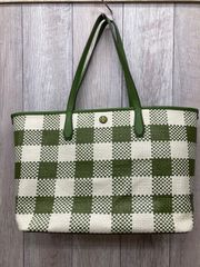 ToryBurch トートバック カゴバック ストロー素材 グリーン　ゴールド ToryBurch トートバック カゴバック ストロー素材 グリーン ゴールド