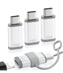 ★MoKo ライトニングからType C変換用アダプタ 4枚セット 紛失防止シリコンストラップ付き ライトニング to Type C 変換アダプター 480Mbpsデータ転送/10W充電対応 小型 iOS TypeC変換アダプター【OTG機能・イヤホン非対応】