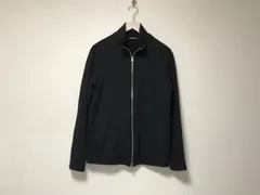 本物コムサメンCOMMECAMENウールジップニット長袖セーターカーディガンメンズサーフミリタリーアメカジビジネススーツゴルフ黒ブラックL日本製