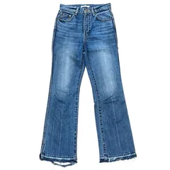 MOUSSY CENTER PRESS センタープレス ハイウエスト ブーツカットデニム ブルー サイズ24 レディースXS マウジー