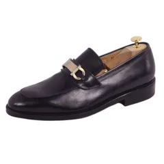 未使用 サルヴァトーレ フェラガモ Salvatore Ferragamo ローファー モカシン ガンチーニ金具 レザー シューズ メンズ 8.5EE(26.5cm相当) ブラックのサムネイル