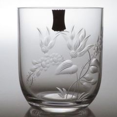 マイセンクリスタル グラス ● フラワー エングレーヴィング ロックグラス 8.5cm 花柄 ブーケ jk5 マイセン Meissen