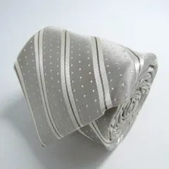 フェアファクス ブランド ネクタイ シルク ストライプ柄 ドット柄 ハンドメイド PO メンズ グレー FAIRFAX 【中古】